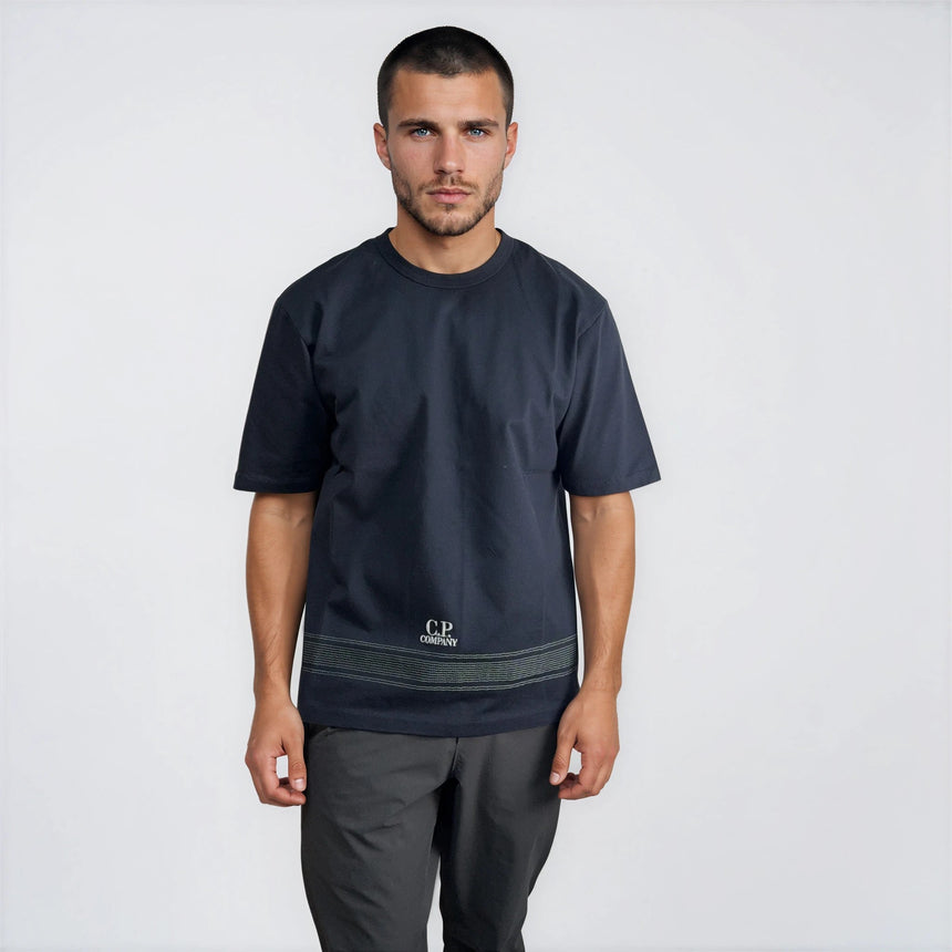 CP Company Mercerized Jersey 30/2 Twisted T-Shirt in Navy Blue - Boinclo - Outlet Sale Under Retail