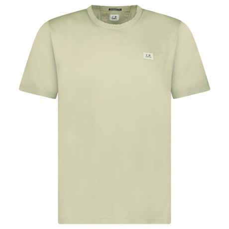CP Company Mercerized Jersey 70/2 Gasato Patch T-Shirt in Moss Green - Boinclo - Outlet Sale Under Retail