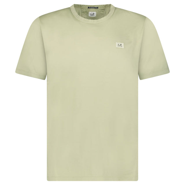 CP Company Mercerized Jersey 70/2 Gasato Patch T-Shirt in Moss Green - Boinclo - Outlet Sale Under Retail