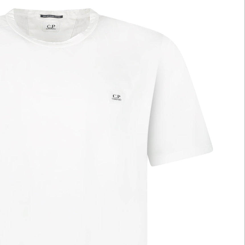 CP Company Mercerized Jersey 70/2 Gasato Patch T-Shirt in White - Boinclo - Outlet Sale Under Retail