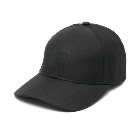 CP Company Metropolis Series Polyester Twill Logo Cap Black - Boinclo - Outlet Sale Under Retail