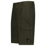 CP Company Micro - Reps Boxy Lens Shorts in Khaki Green - Boinclo - Outlet Sale Under Retail
