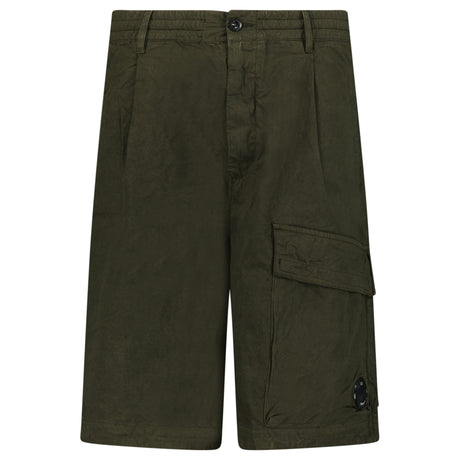 CP Company Micro - Reps Boxy Lens Shorts in Khaki Green - Boinclo - Outlet Sale Under Retail