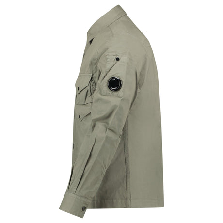 CP Company 'Organic Gabardine' Cotton Overshirt Green - Boinclo - Outlet Sale Under Retail