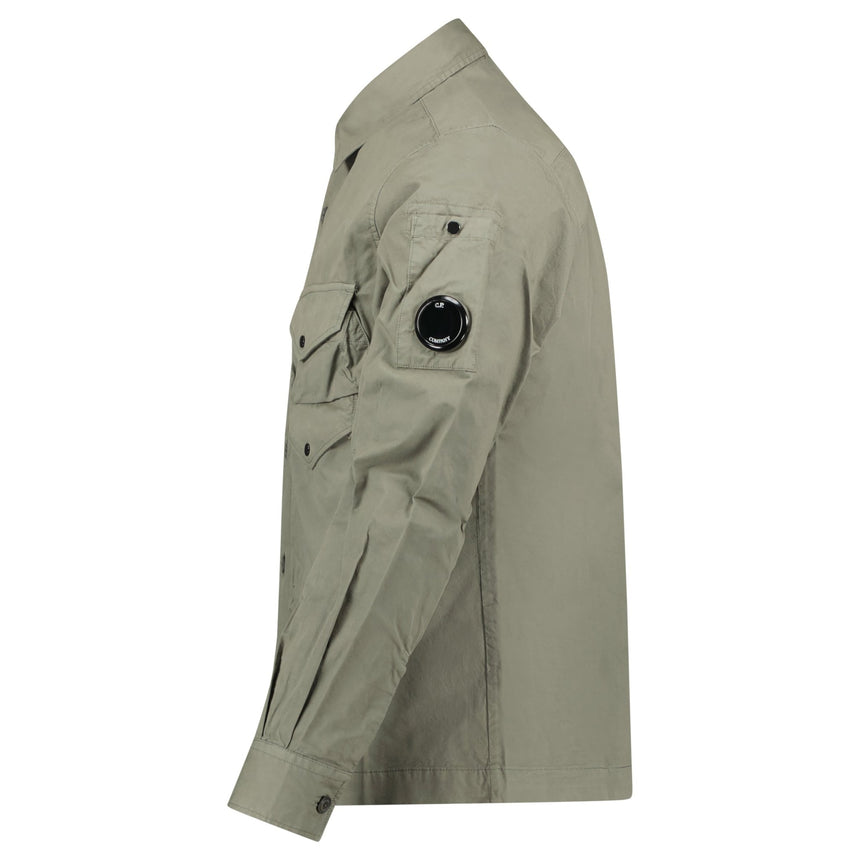 CP Company 'Organic Gabardine' Cotton Overshirt Green - Boinclo - Outlet Sale Under Retail