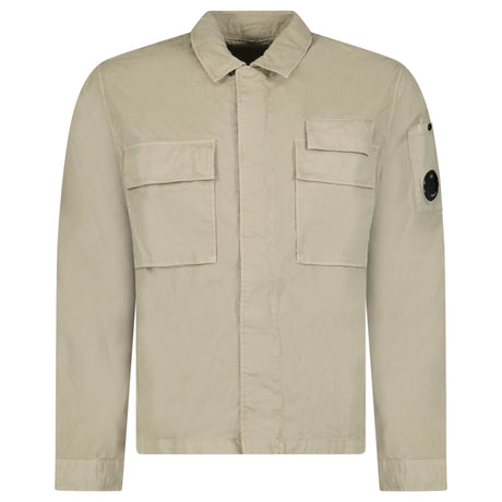 CP Company Organic Gabardine Lens Shirt in Vintage Khaki - Boinclo - Outlet Sale Under Retail