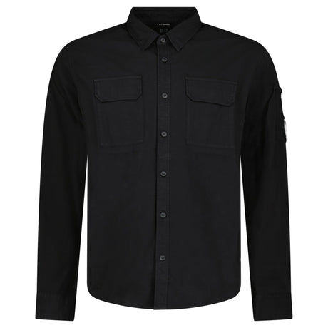 CP Company Organic Gabardine Long Sleeve Lens Overshirt in Black - Boinclo - Outlet Sale Under Retail