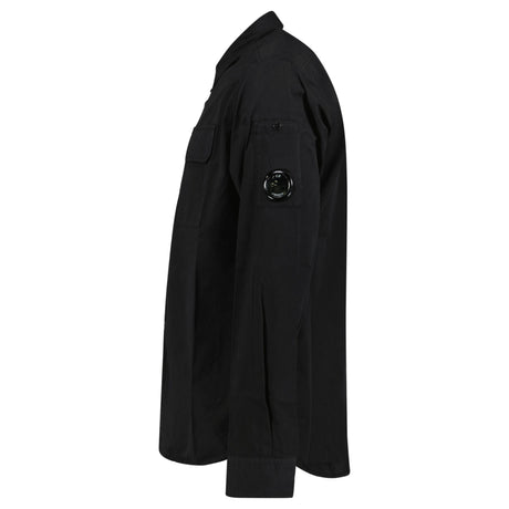 CP Company Organic Gabardine Long Sleeve Lens Overshirt in Black - Boinclo - Outlet Sale Under Retail