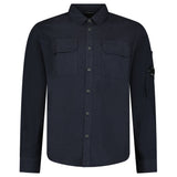 CP Company Organic Gabardine Long Sleeve Lens Overshirt in Navy Blue - Boinclo - Outlet Sale Under Retail