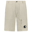 CP Company Ottoman Lens Bermuda Shorts in Vintage Khaki - Boinclo - Outlet Sale Under Retail