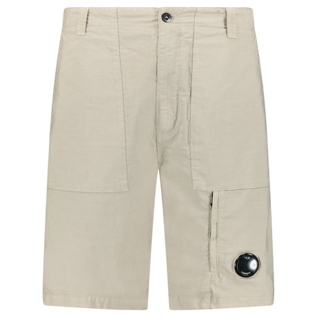 CP Company Ottoman Lens Bermuda Shorts in Vintage Khaki - Boinclo - Outlet Sale Under Retail