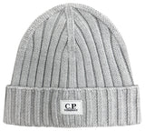 CP Company Patch Logo Wool Beanie Shadow Grey - Boinclo - Outlet Sale Under Retail