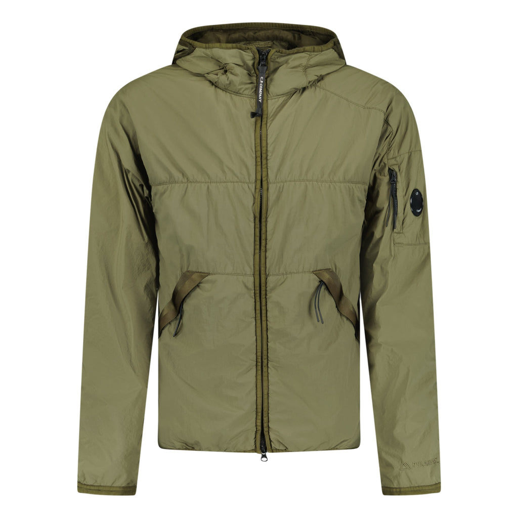 CP Company Polartec Hooded Padded Nylon Jacket Khaki - Boinclo ltd - Outlet Sale Under Retail