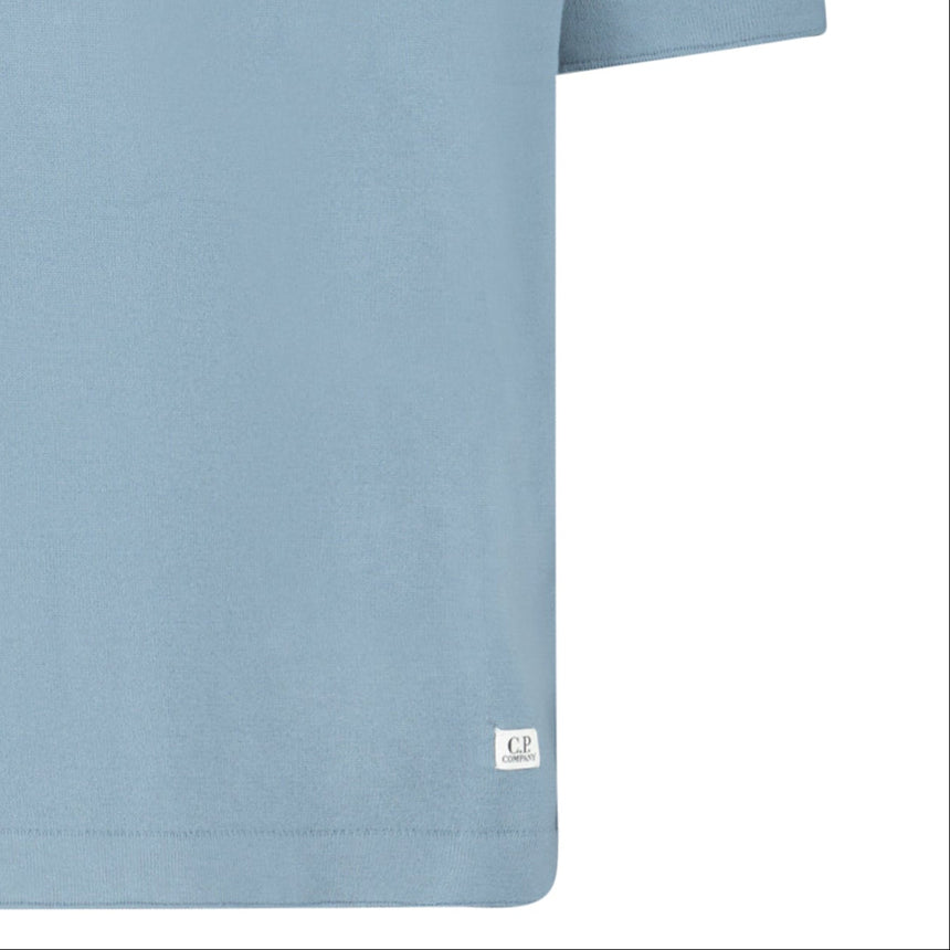 CP Company Sea Island Crewneck Knit T-Shirt in Stormy Weather Blue - Boinclo - Outlet Sale Under Retail