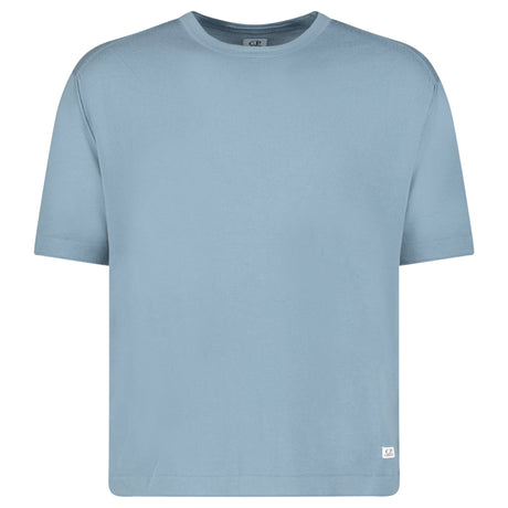 CP Company Sea Island Crewneck Knit T-Shirt in Stormy Weather Blue - Boinclo - Outlet Sale Under Retail