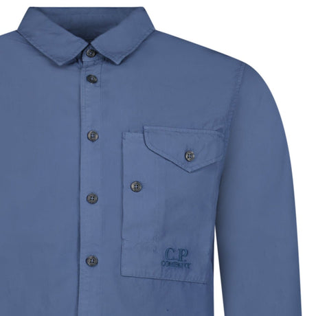 C.P. Company Solid Colour Shirt in Blue - Boinclo - Outlet Sale Under Retail