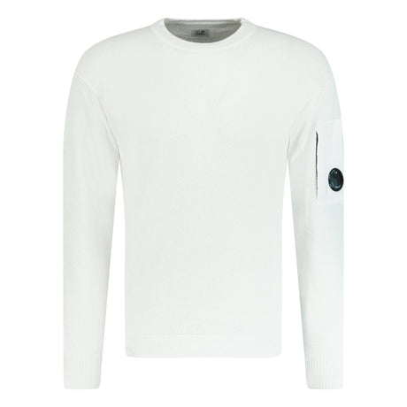 CP Company Sponge Knit Arm Lens Sweatshirt White - Boinclo ltd - Outlet Sale Under Retail