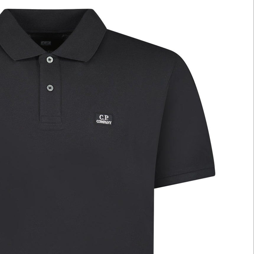 CP Company Stretch Piquet Short Sleeve Polo in Black - Boinclo - Outlet Sale Under Retail