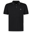 CP Company Stretch Piquet Striped Collar Polo in Black - Boinclo - Outlet Sale Under Retail