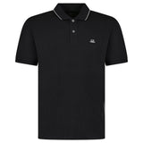 CP Company Stretch Piquet Striped Collar Polo in Black - Boinclo - Outlet Sale Under Retail