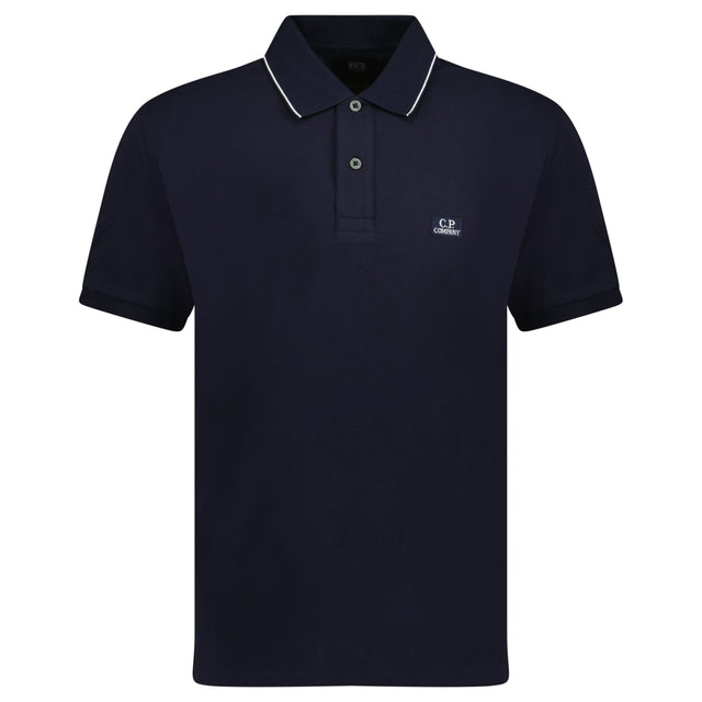 CP Company Stretch Piquet Striped Collar Polo Shirt Navy - Boinclo - Outlet Sale Under Retail