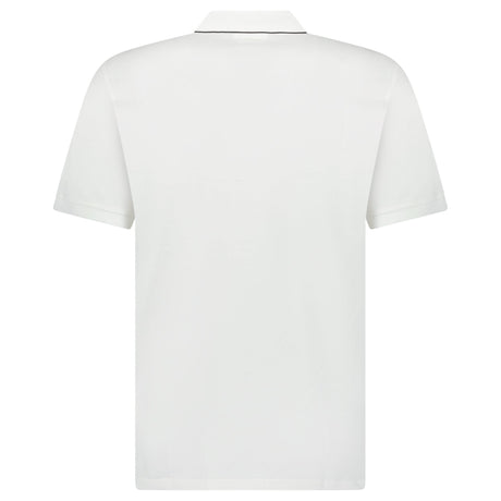 CP Company Stretch Piquet Striped Collar Polo Shirt White - Boinclo - Outlet Sale Under Retail