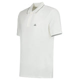 CP Company Stretch Piquet Striped Collar Polo Shirt White - Boinclo - Outlet Sale Under Retail