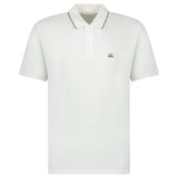 CP Company Stretch Piquet Striped Collar Polo Shirt White - Boinclo - Outlet Sale Under Retail
