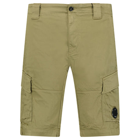 CP Company Stretch Sateen Cargo Lens Shorts Dried Herb - Boinclo - Outlet Sale Under Retail
