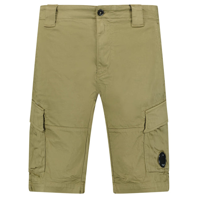 CP Company Stretch Sateen Cargo Lens Shorts Dried Herb - Boinclo - Outlet Sale Under Retail