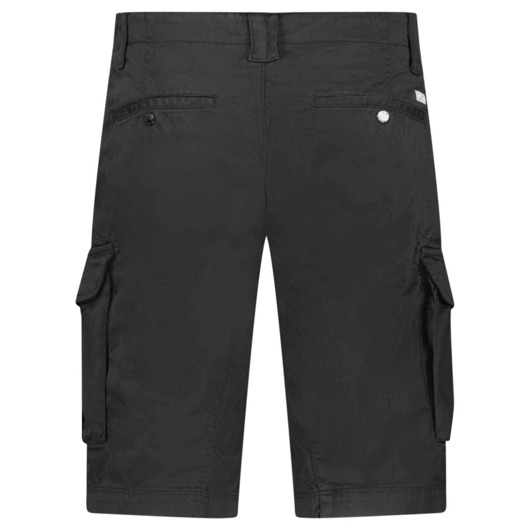 CP Company Stretch Sateen Cargo Lens Shorts in Black - Outlet Sale