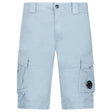CP Company Stretch Sateen Cargo Lens Shorts in Silver Blue - Boinclo - Outlet Sale Under Retail