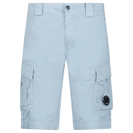 CP Company Stretch Sateen Cargo Lens Shorts in Silver Blue - Boinclo - Outlet Sale Under Retail