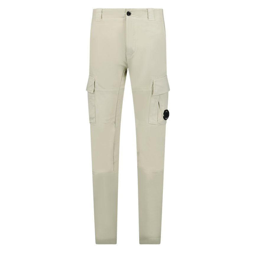 CP Company Stretch Sateen Ergonomic Lens Double Cargo Pants in Vintage Khaki