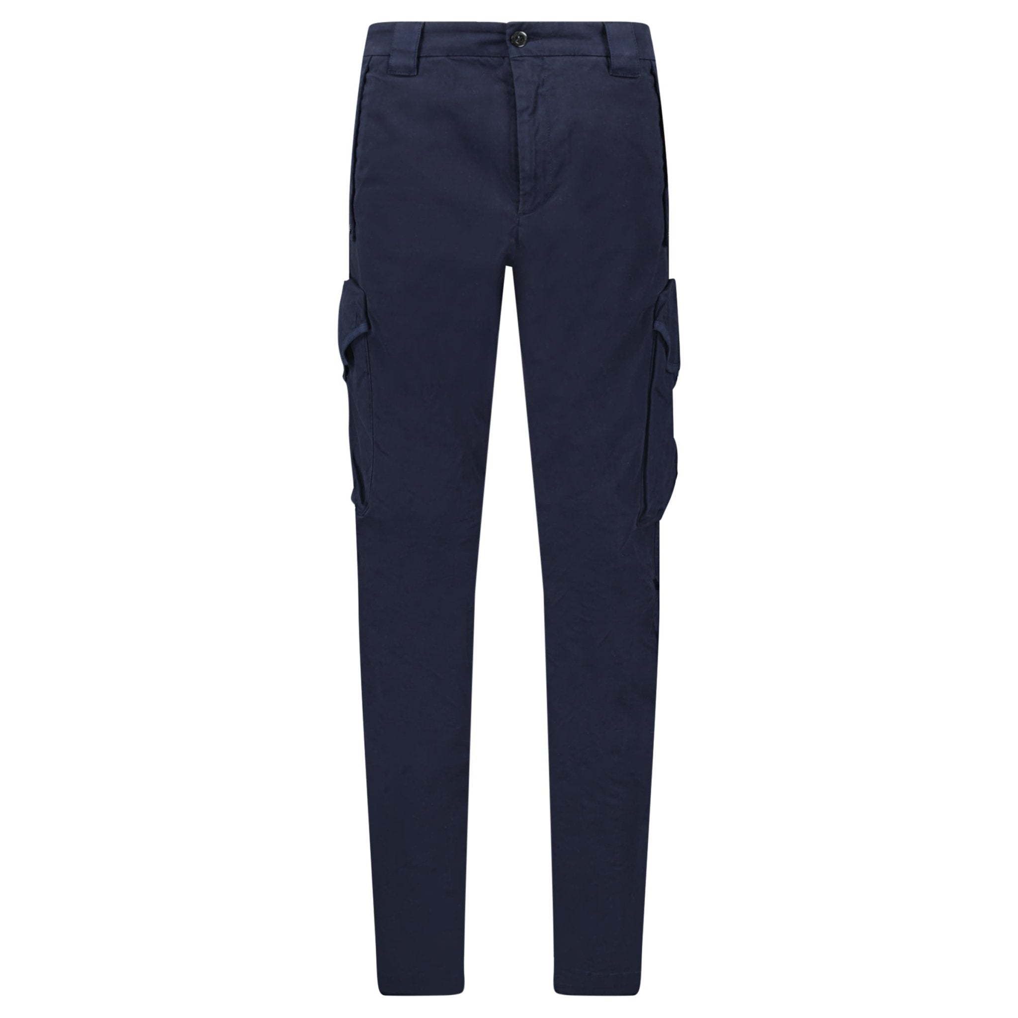 Color variation of CP Company Stretch Sateen Ergonomic Lens Cargo Pants in Navy