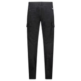 CP Company Stretch Sateen Ergonomic Lens Double Cargo Pants in Black