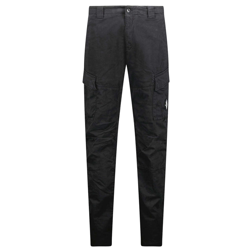 CP Company Stretch Sateen Ergonomic Lens Double Cargo Pants in Black - Boinclo - Outlet Sale Under Retail