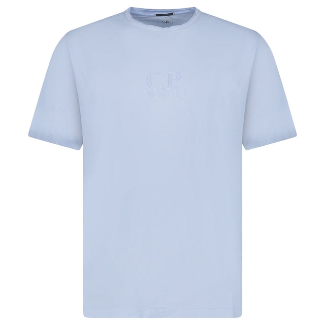 CP Company Tacting Embroidery Logo Polo T-Shirt Cerulean Blue - Boinclo - Outlet Sale Under Retail