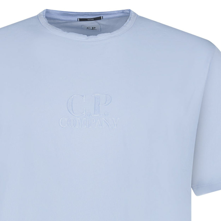 CP Company Tacting Embroidery Logo Polo T-Shirt Cerulean Blue - Boinclo - Outlet Sale Under Retail