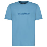 CP Company Text Logo T-Shirt in Aegean Blue - Boinclo - Outlet Sale Under Retail