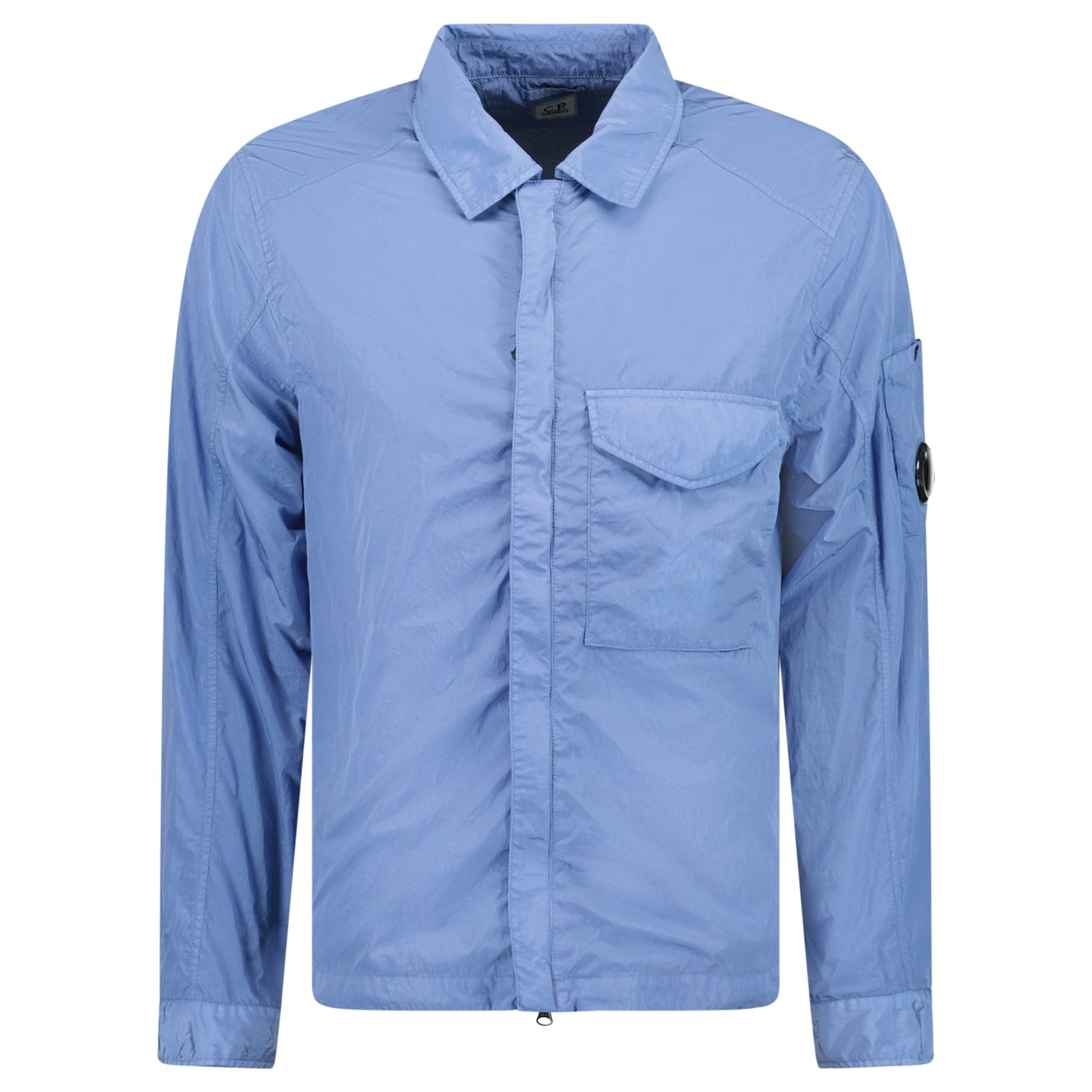 CP Company Zip-Up Chrome-R Pocket Overshirt Light Blue Outlet