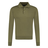 Cruciani 3 Button Up Polo Long Sleeve T - shirt Khaki - Boinclo ltd - Outlet Sale Under Retail