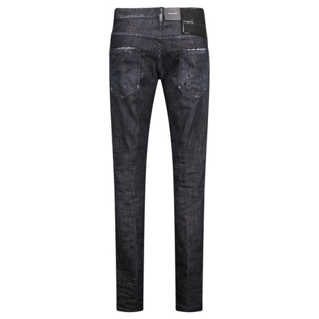 DSquared2 'Cool Guy' Felt Logo Slim Fit Jeans Black - Boinclo - Outlet Sale Under Retail