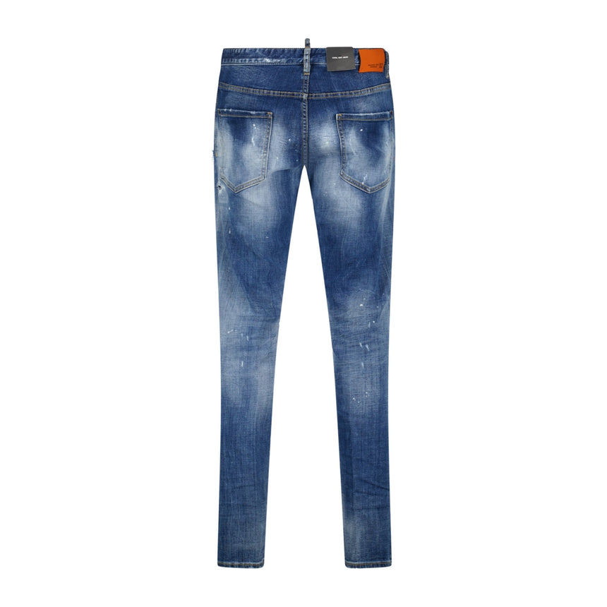 DSquared2 'Cool Guy' Orange Logo Slim Fit Jeans Blue - Boinclo - Outlet Sale Under Retail