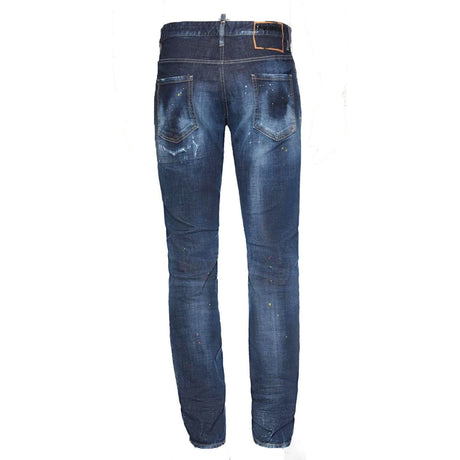 DSquared2 'Cool Guy' Yellow & Red Paint Slim Fit Jeans - Boinclo - Outlet Sale Under Retail