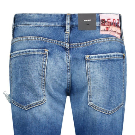 DSquared2 'Slim Jean' Dsq2 Patch Jeans Blue - Boinclo - Outlet Sale Under Retail