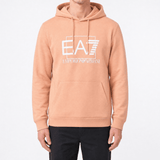 EA7 Emporio Armani Logo Print Hoodie in Cafe Creme - Boinclo - Outlet Sale Under Retail