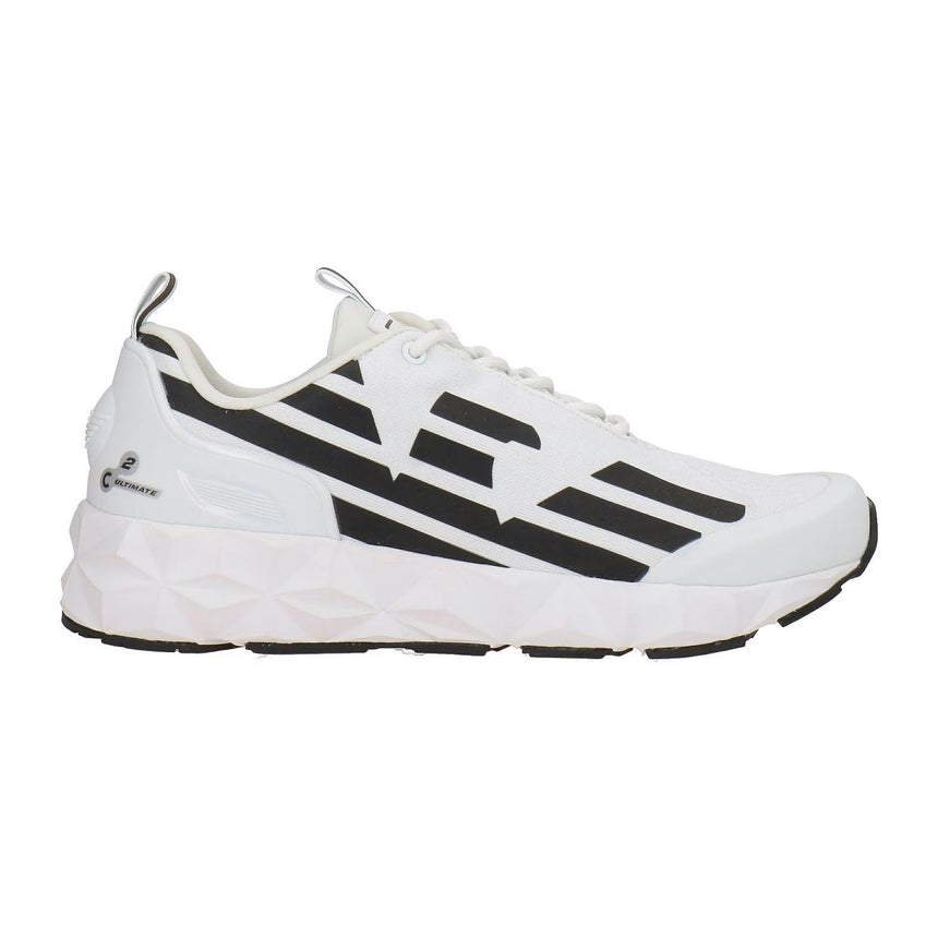 EA7 Emporio Armani Ultimate C2 Kombat Running Sneaker with Ultralight Sole in White and Black - Boinclo - Outlet Sale Under Retail