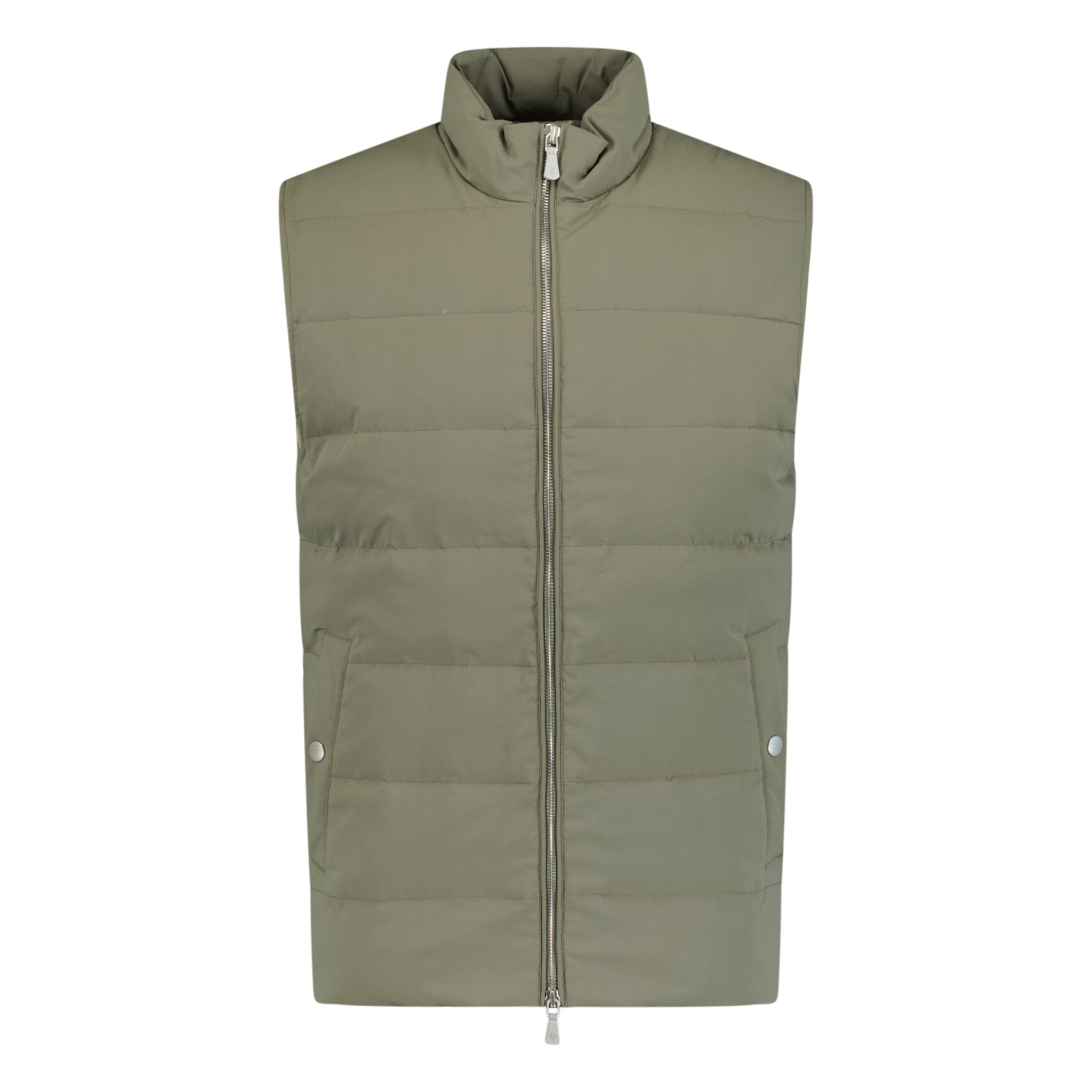 Eleventy Quilted Nylon Down Gilet Jacket Khaki Outlet Sale Always Under Retail Boinclo