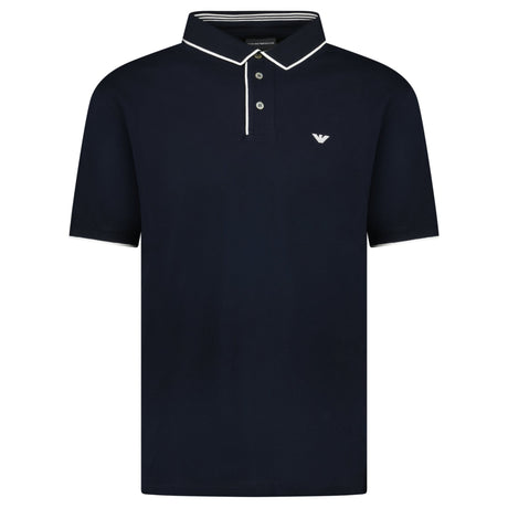 Emporio Armani Eagle Logo Twin Tip Polo - Shirt Navy - Boinclo - Outlet Sale Under Retail